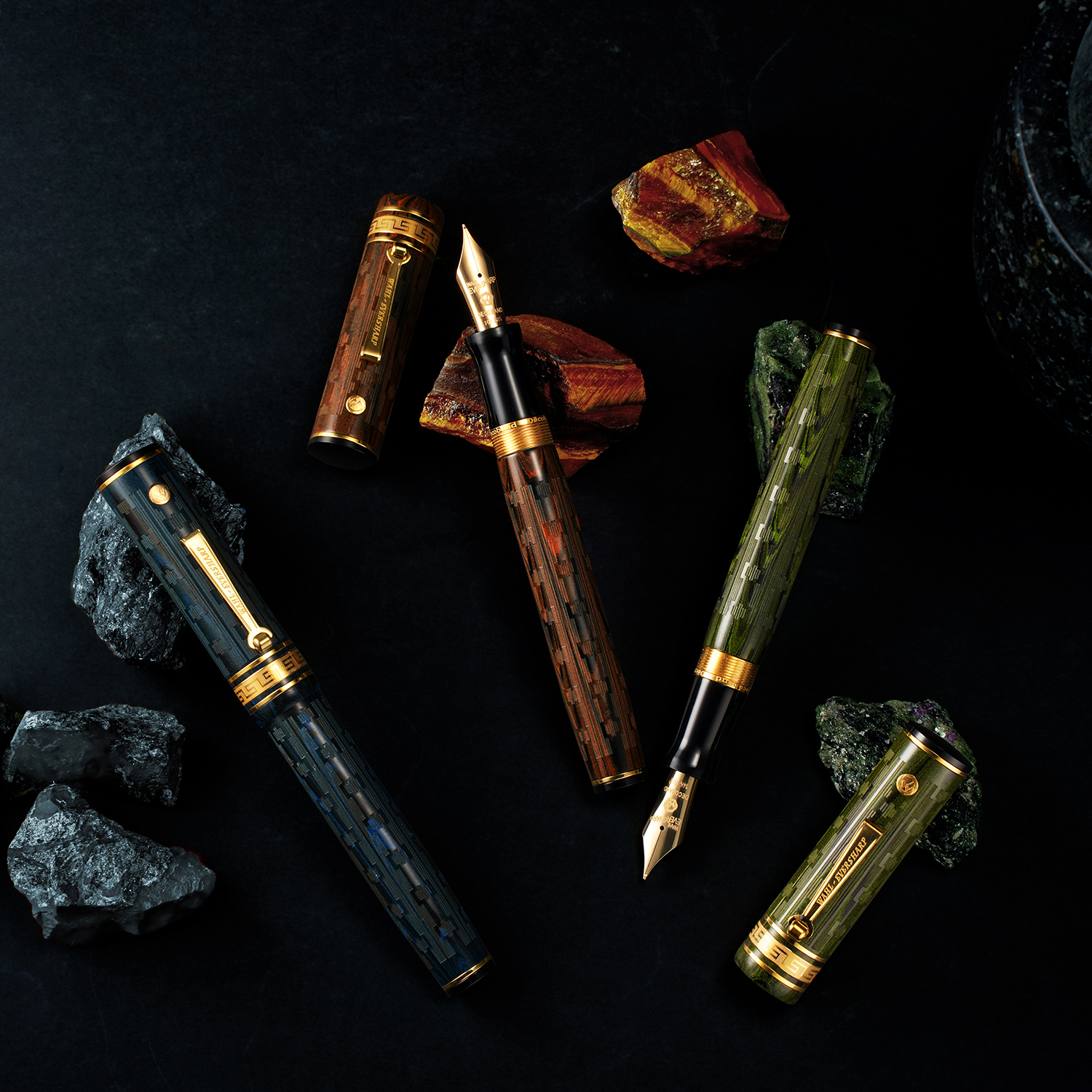 Wahl Eversharp Decoband Ebonite Green GT Fountain pen - Vulpen